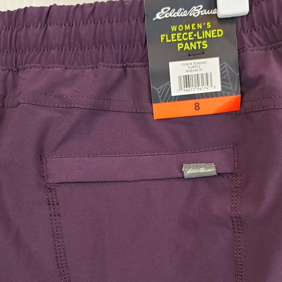 NWT ☆ Eddie Bauer Purple Fleece Lined Pant Size 8 - Picture 10 of 13